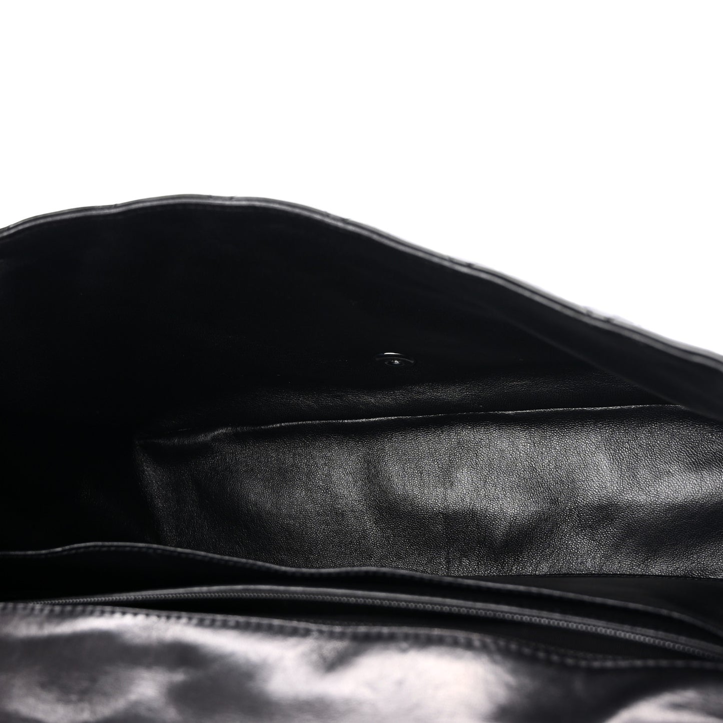 Patent Calfskin Sparkle Quilted Maxi Single Flap Black