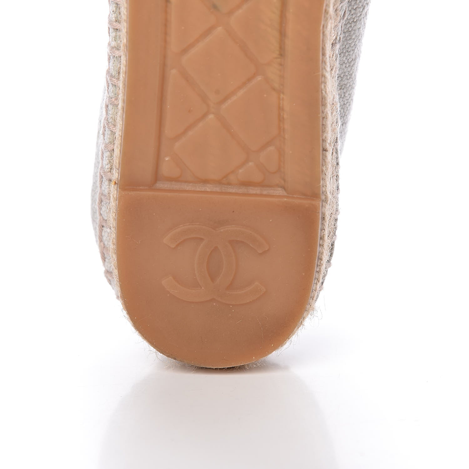 Chanel Linen CC Espadrilles 37 Beige Black 10 of 12