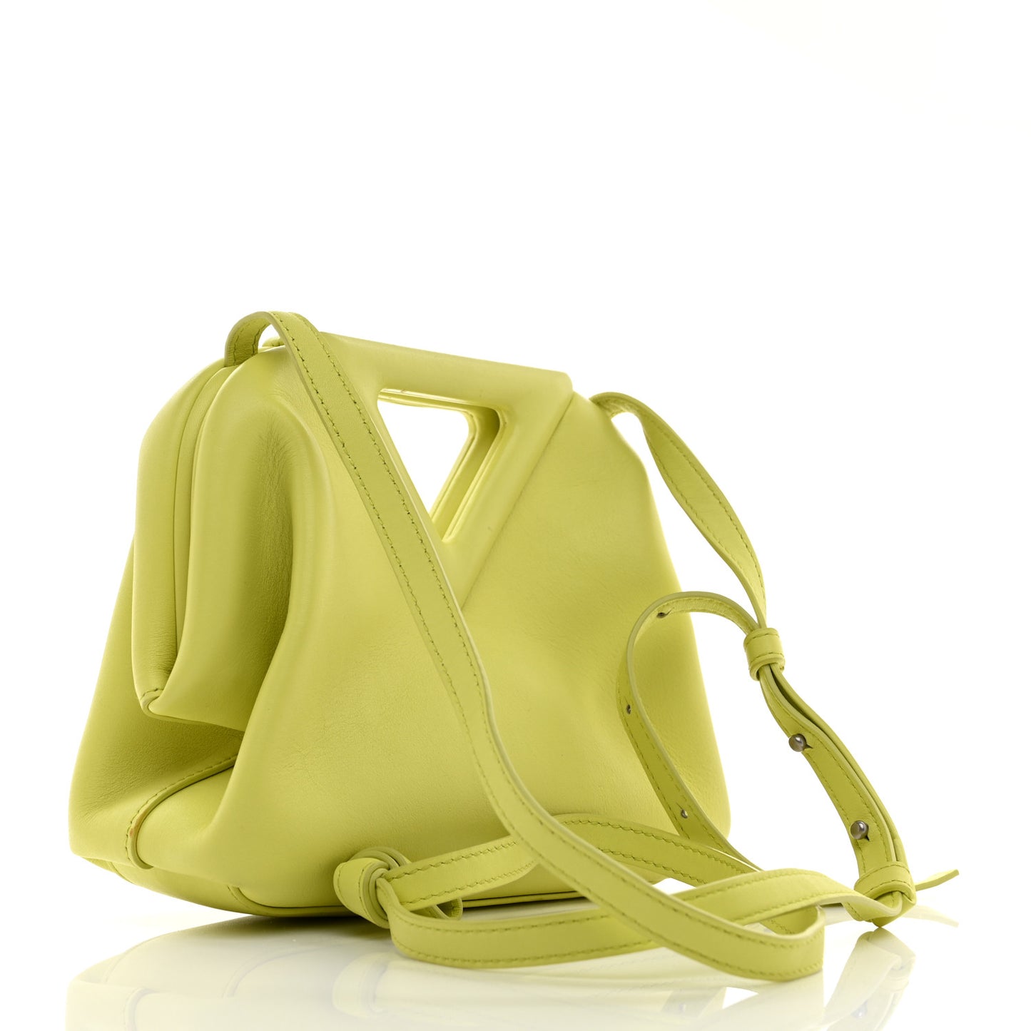 Calfskin Small The Point Triangle Bag Seagrass