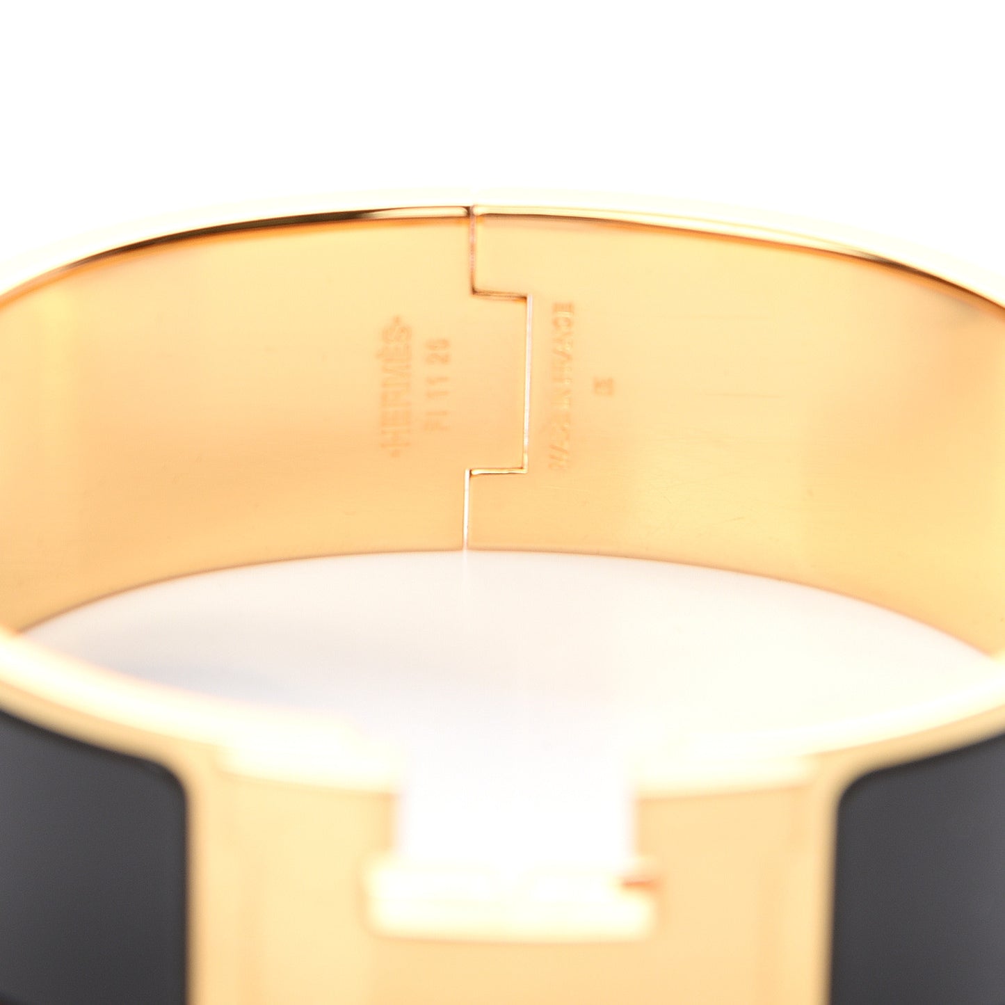Enamel Wide Clic Clac H Bracelet GM Black
