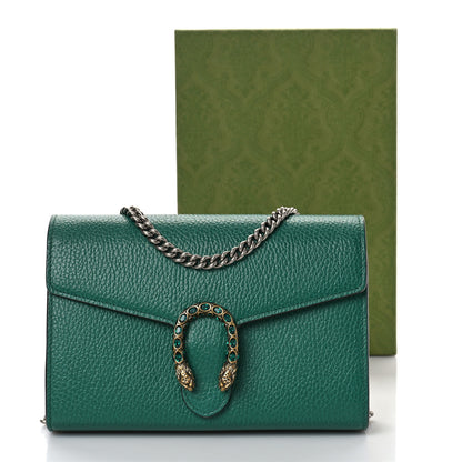 Gucci Calfskin Mini Dionysus Chain Wallet Emerald 10 of 10