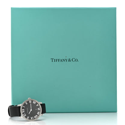 Tiffany Stainless Steel Satin Diamond Bezel 31mm Atlas 2-Hand Quartz Watch Black 5 of 5