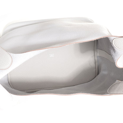 Hermes Taurillon Clemence Picotin Lock TGM Gris Perle White 12 of 14