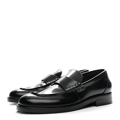 Chanel Shiny Calfskin Logo Loafers 37 Black 4 of 10