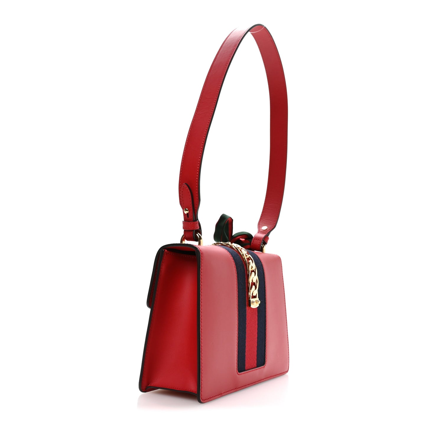 Calfskin Small Sylvie Shoulder Bag Hibiscus Red