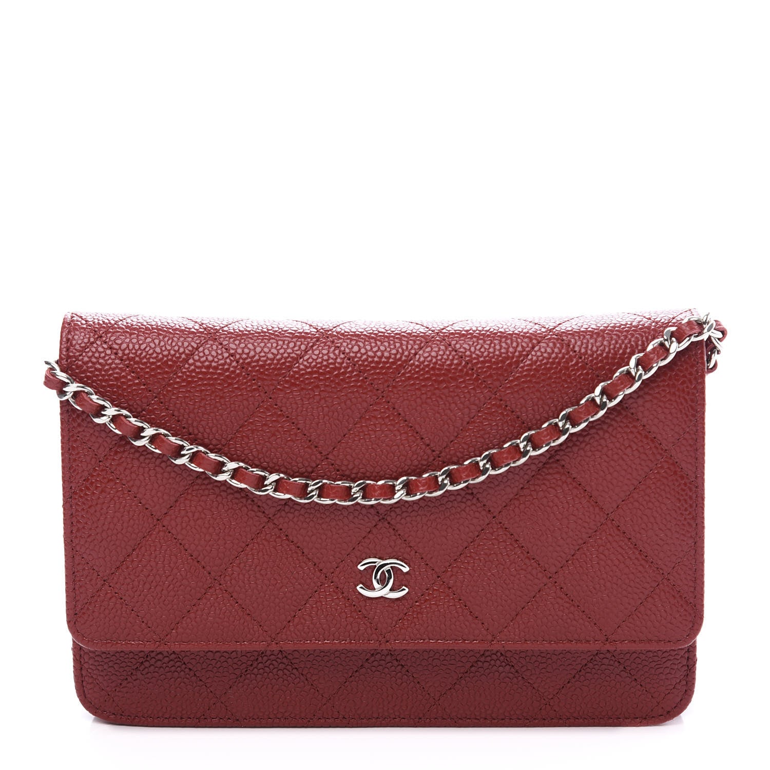 Chanel Caviar Quilted Wallet on Chain WOC Red 1 of 11