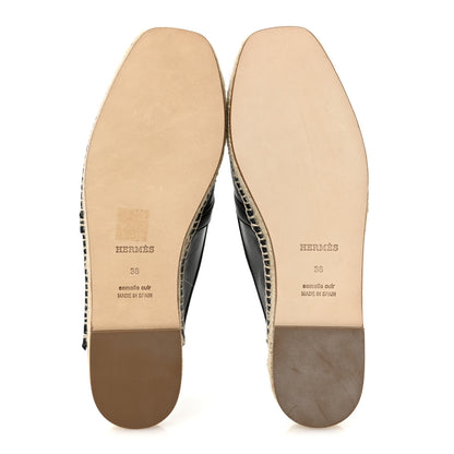 Hermes Goatskin Feria Espadrille 38 Black 6 of 9