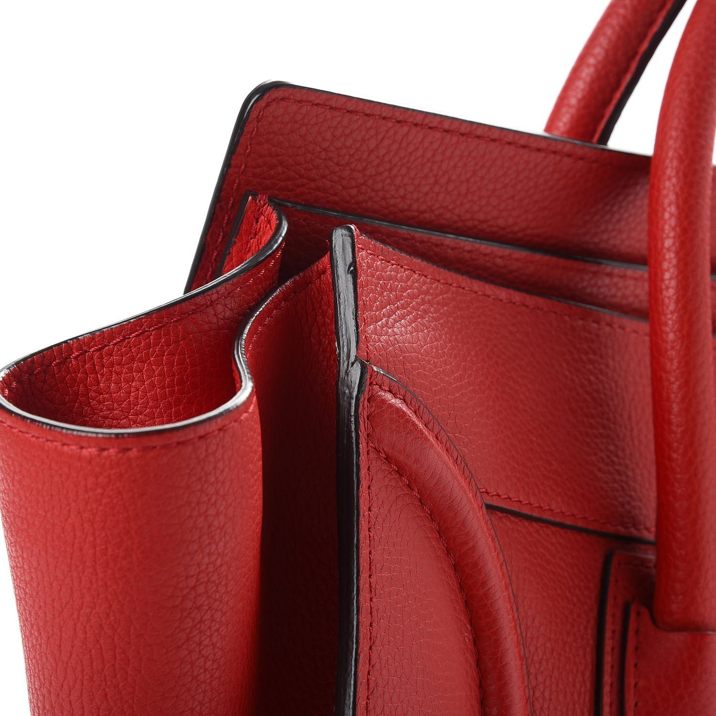 Drummed Calfskin Mini Luggage Coquelicot