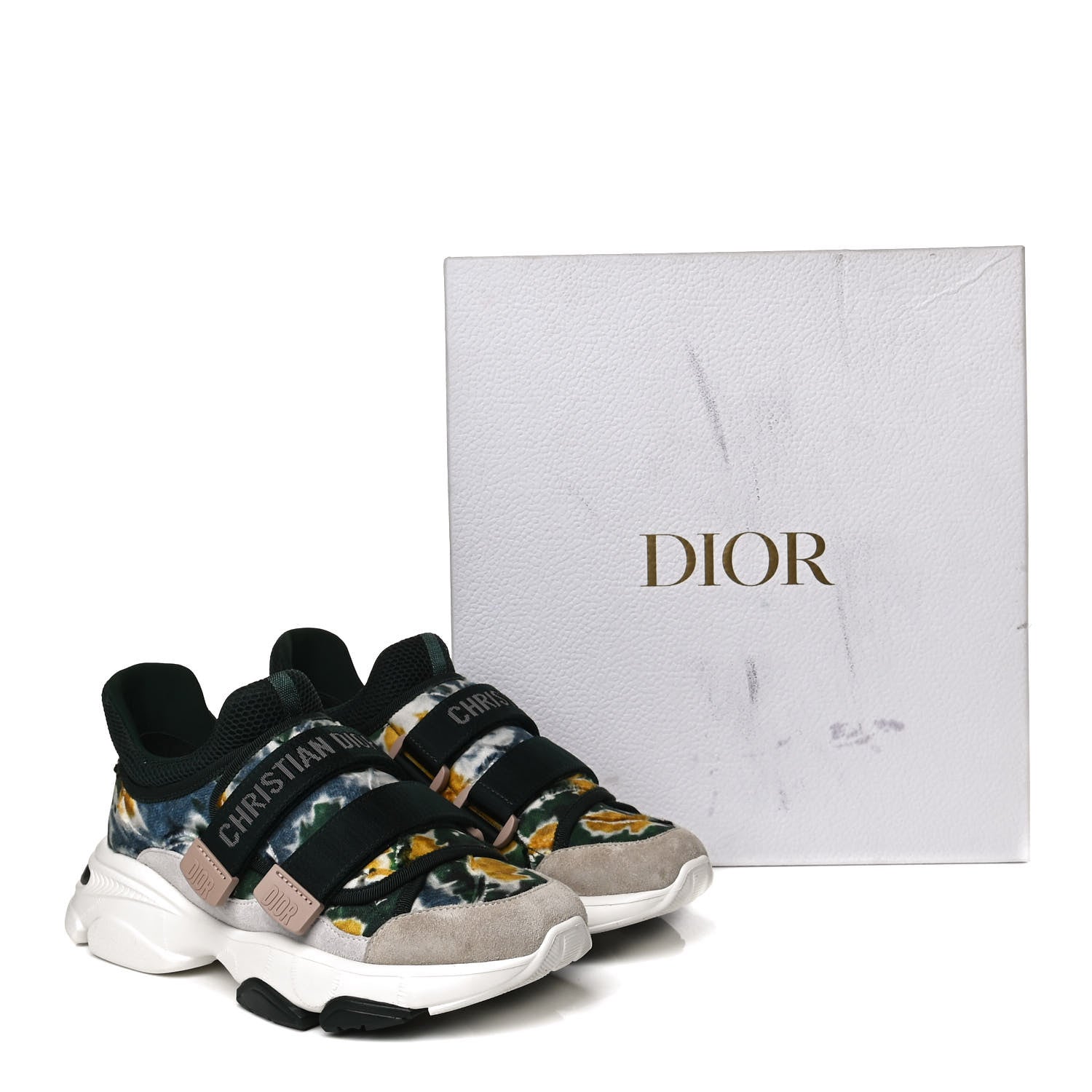 Christian Dior Technical Fabric Camouflage Tie and Dior Womens D-Wander Sneakers 38 Cypress Green 12 of 12