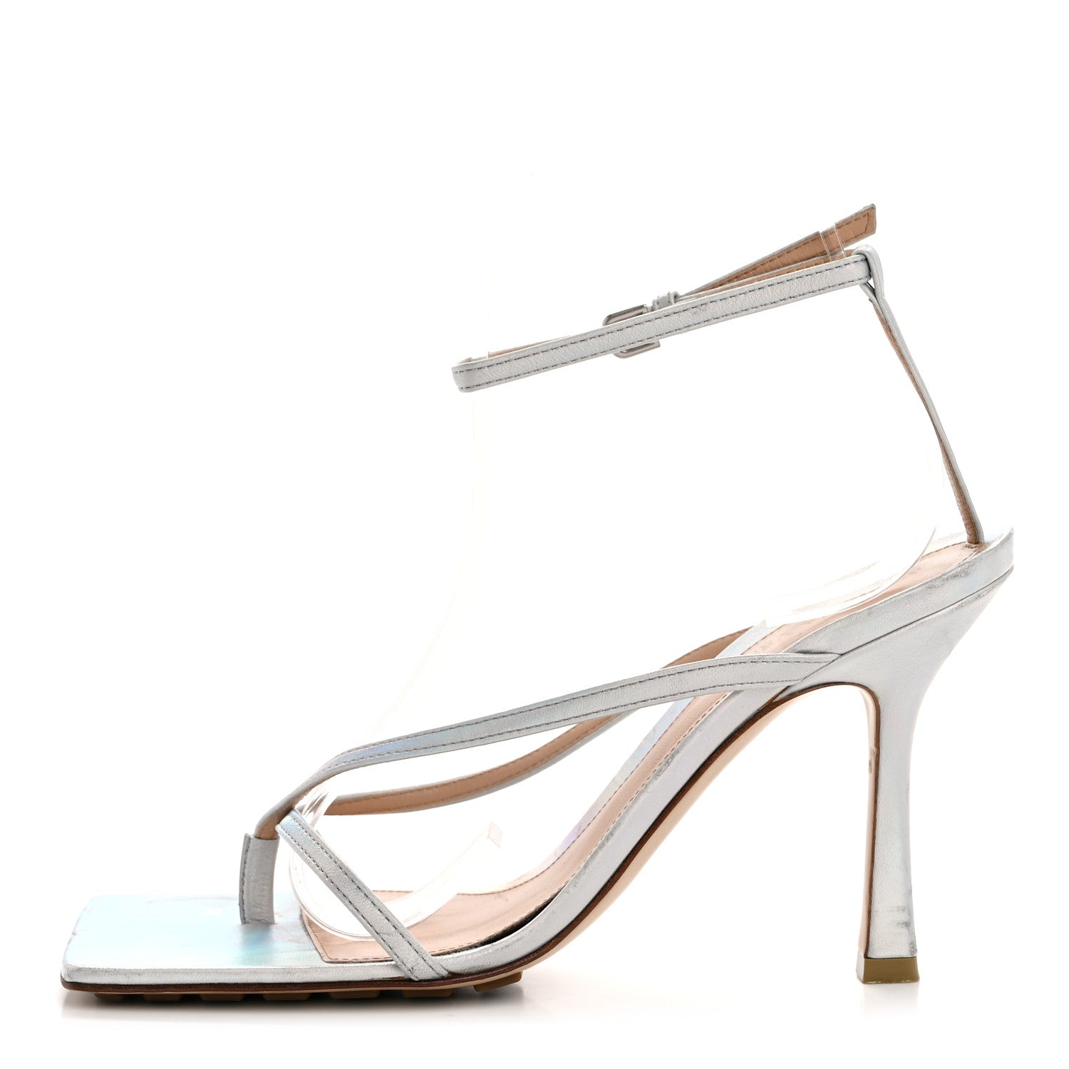 Bottega Veneta Laser Nappa Stretch Multi Strap 90mm Sandals 37.5 Moon Drop 1 of 9