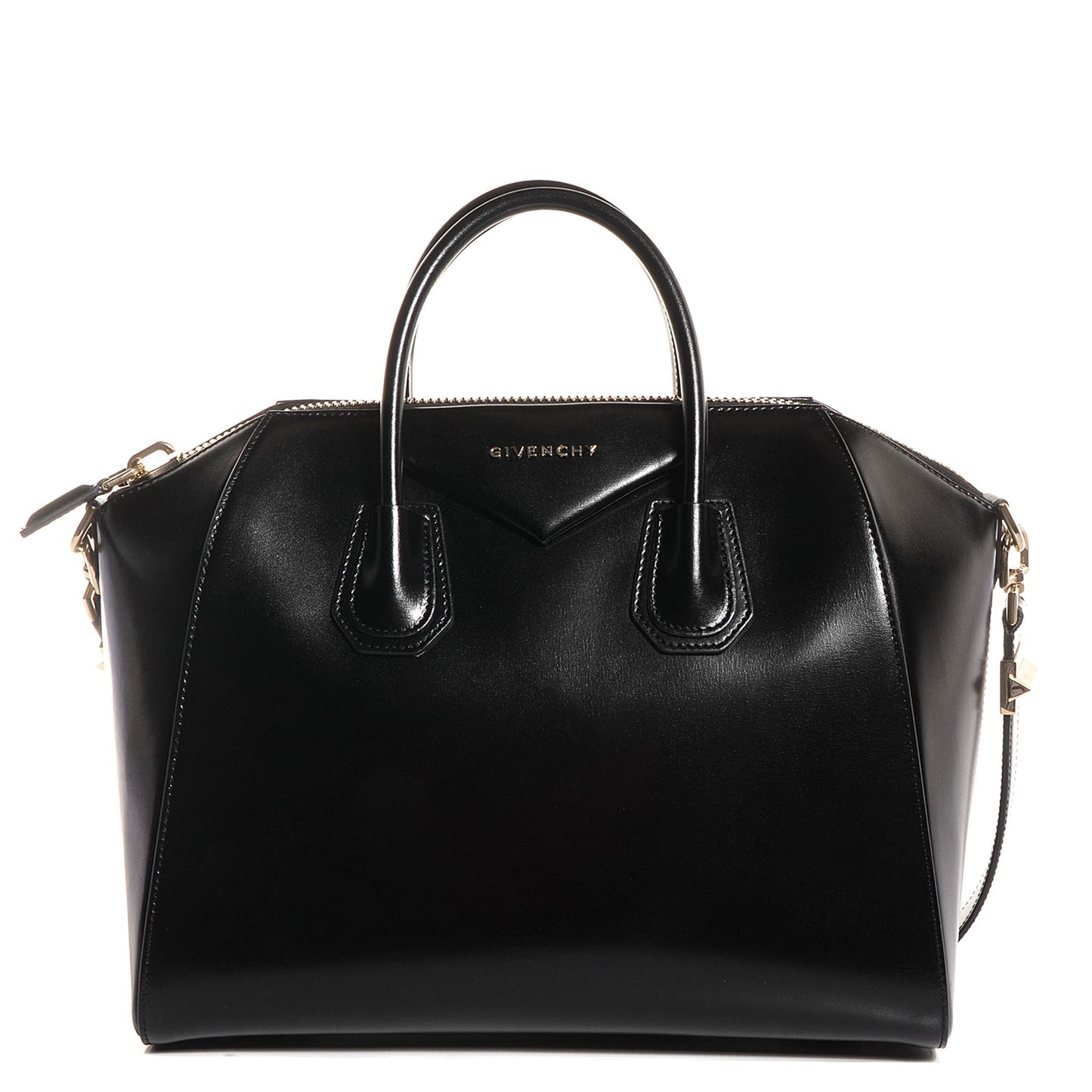 Shiny Lord Calfskin Medium Antigona Black
