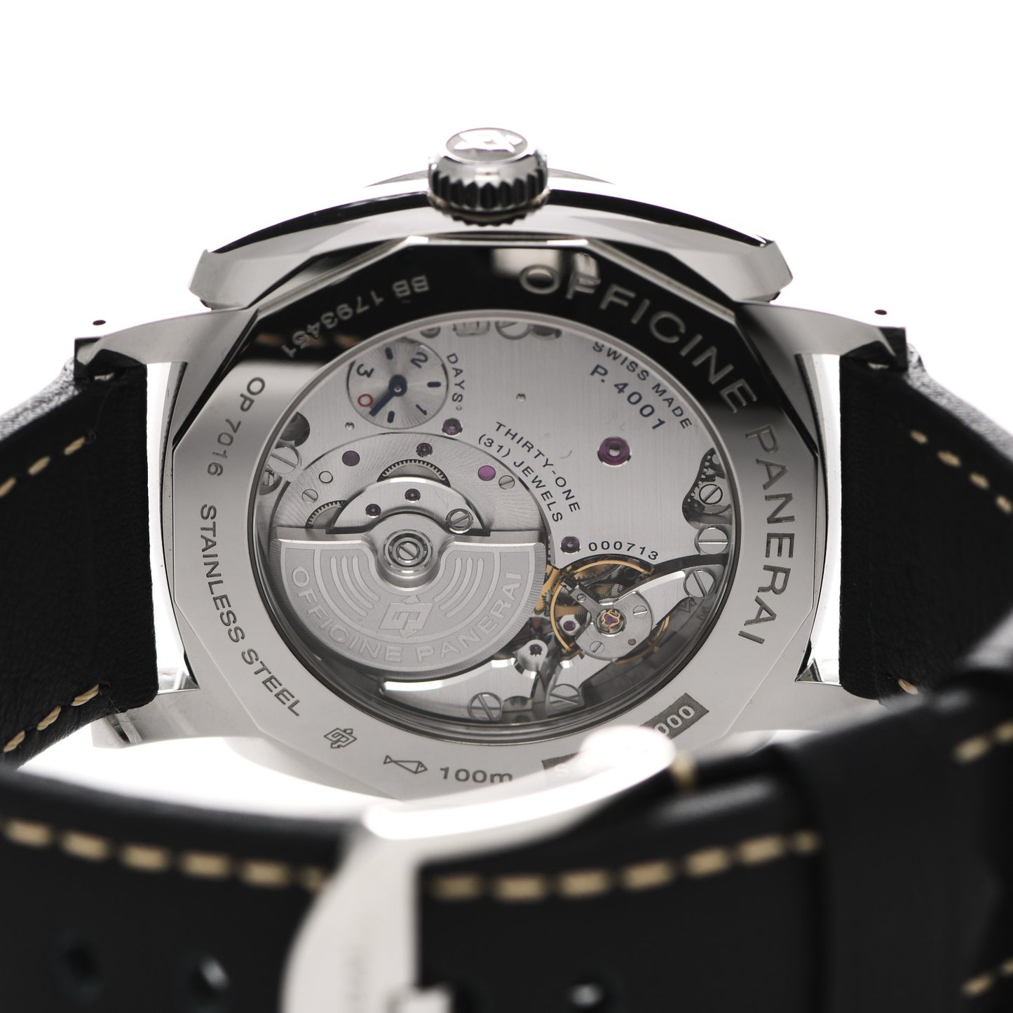 Stainless Steel Calfskin 45mm Radiomir 1940 3 Days GMT Automatic Watch Black PAM00627