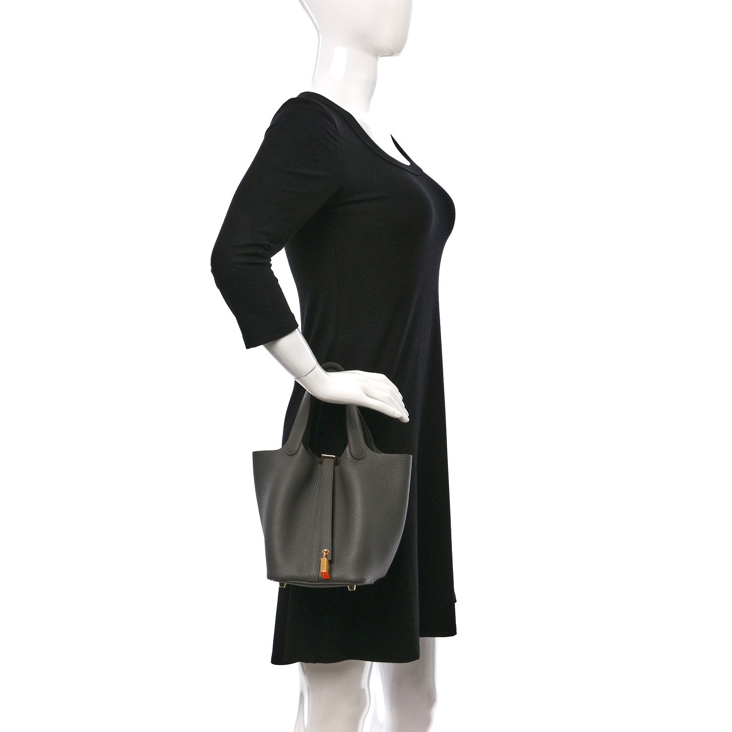 Hermes Taurillon Clemence Picotin Lock 18 PM Gris Meyer 2 of 10