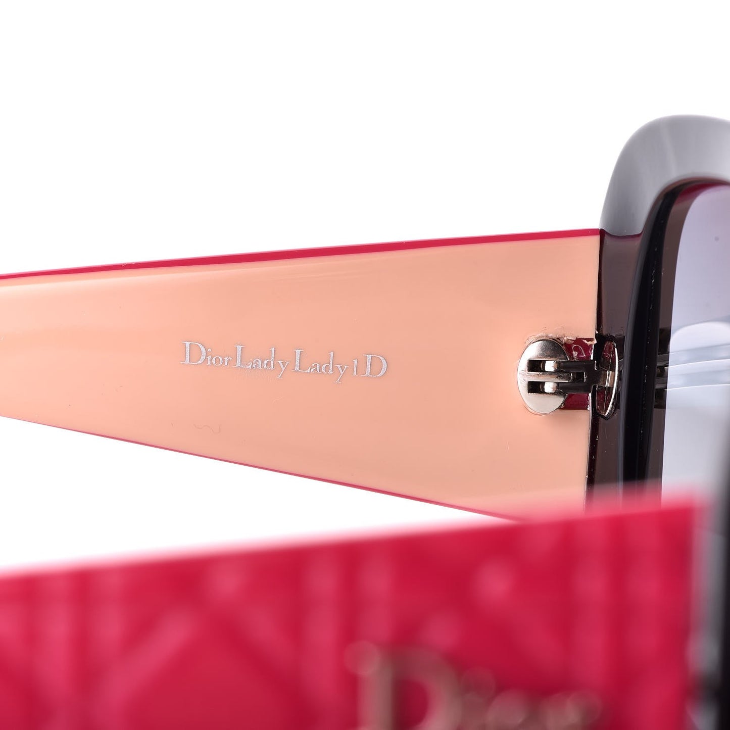Resin Cannage Dior Lady 1 Sunglasses Pink Black