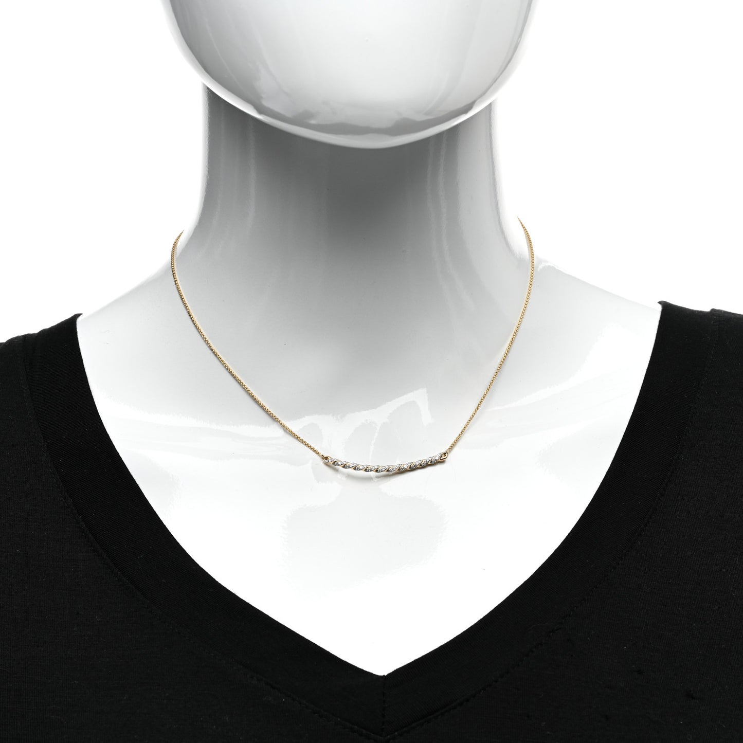 18K Yellow Gold Diamond Paveflex Petite Pave Station Necklace