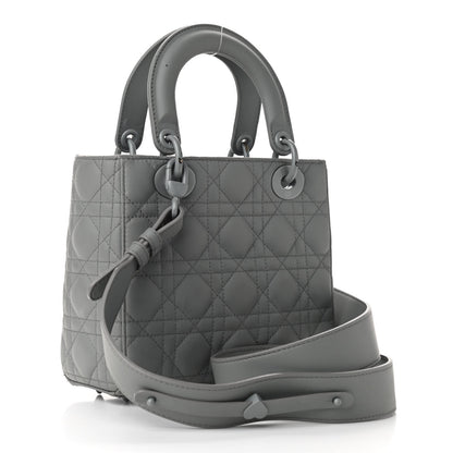 Christian Dior Ultra Matte Calfskin Cannage Medium Lady Dior Grey Stone 3 of 16