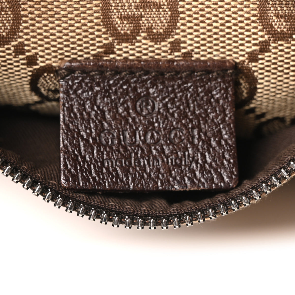 GG Monogram Double Pocket Belt Bag Dark Brown