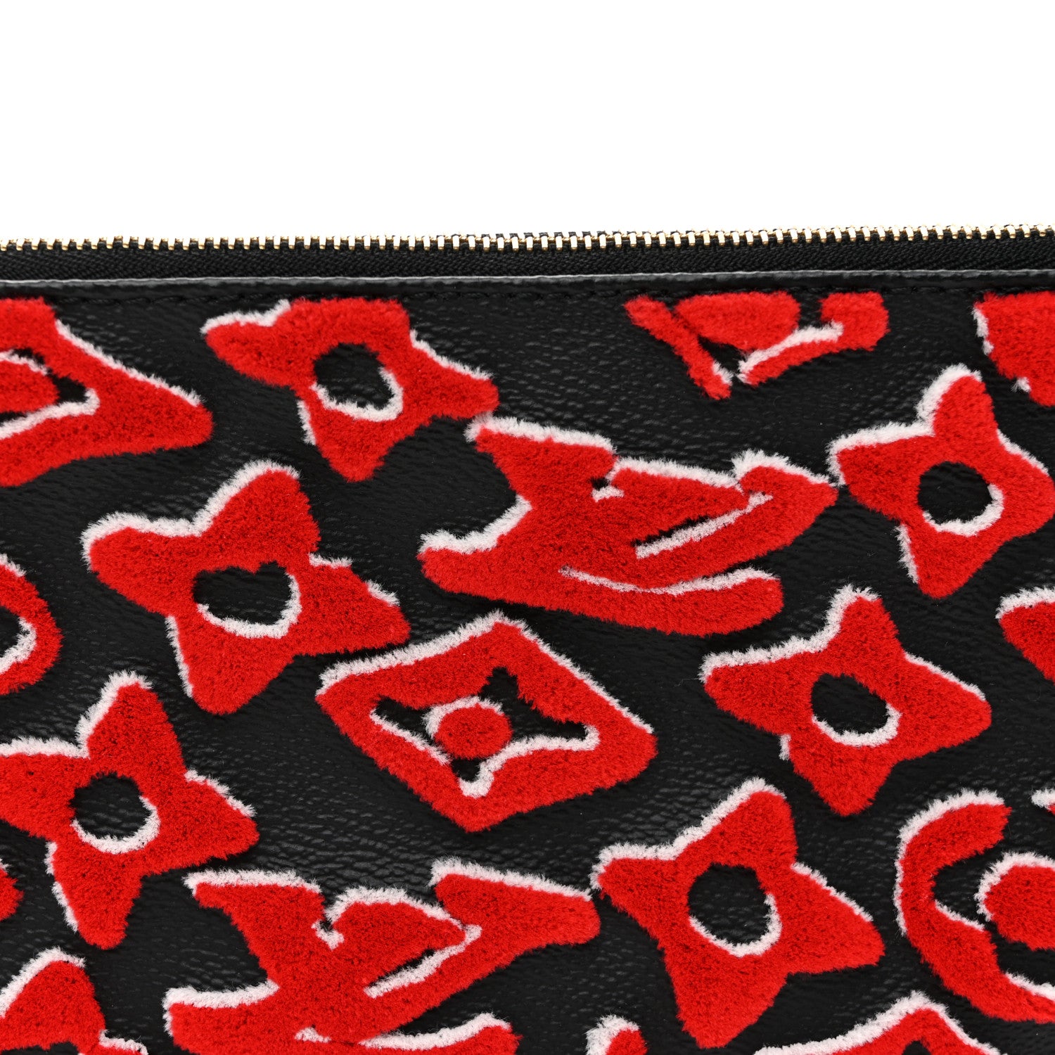 Louis Vuitton X UF Tufted Monogram Pochette Accessories Black Red 8 of 11