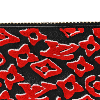 Louis Vuitton X UF Tufted Monogram Pochette Accessories Black Red 8 of 11