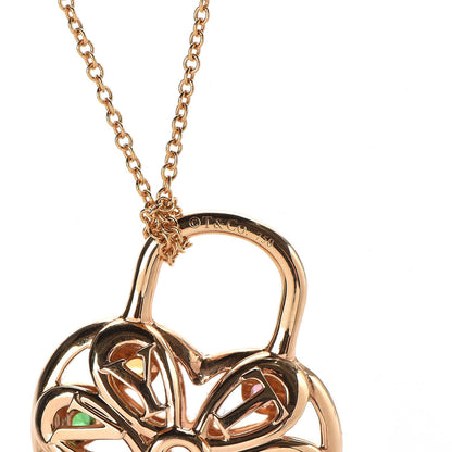 Tiffany 18K Rose Gold Diamond Multistone Filigree Heart Pendant Necklace 8 of 9