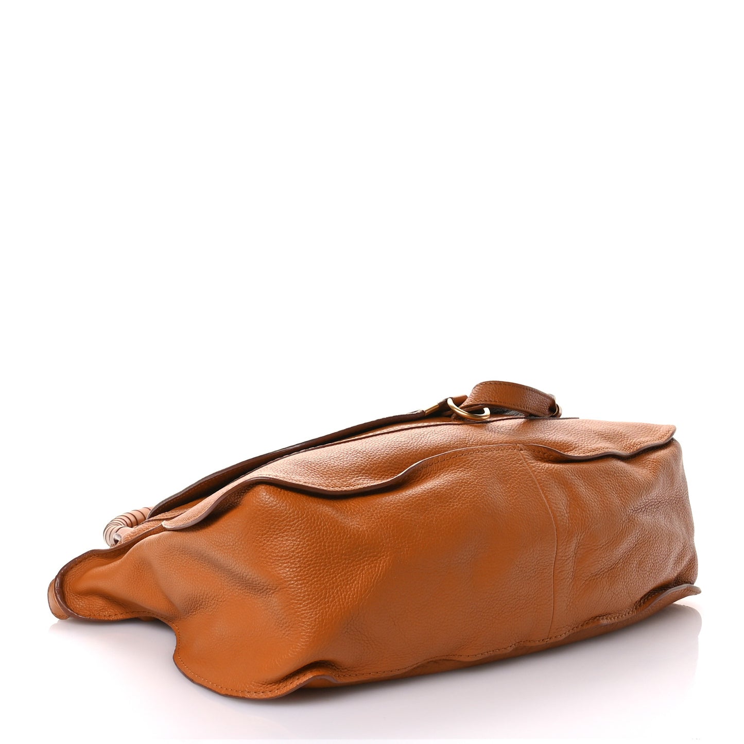 Calfskin Large Marcie Satchel Brown Sugar