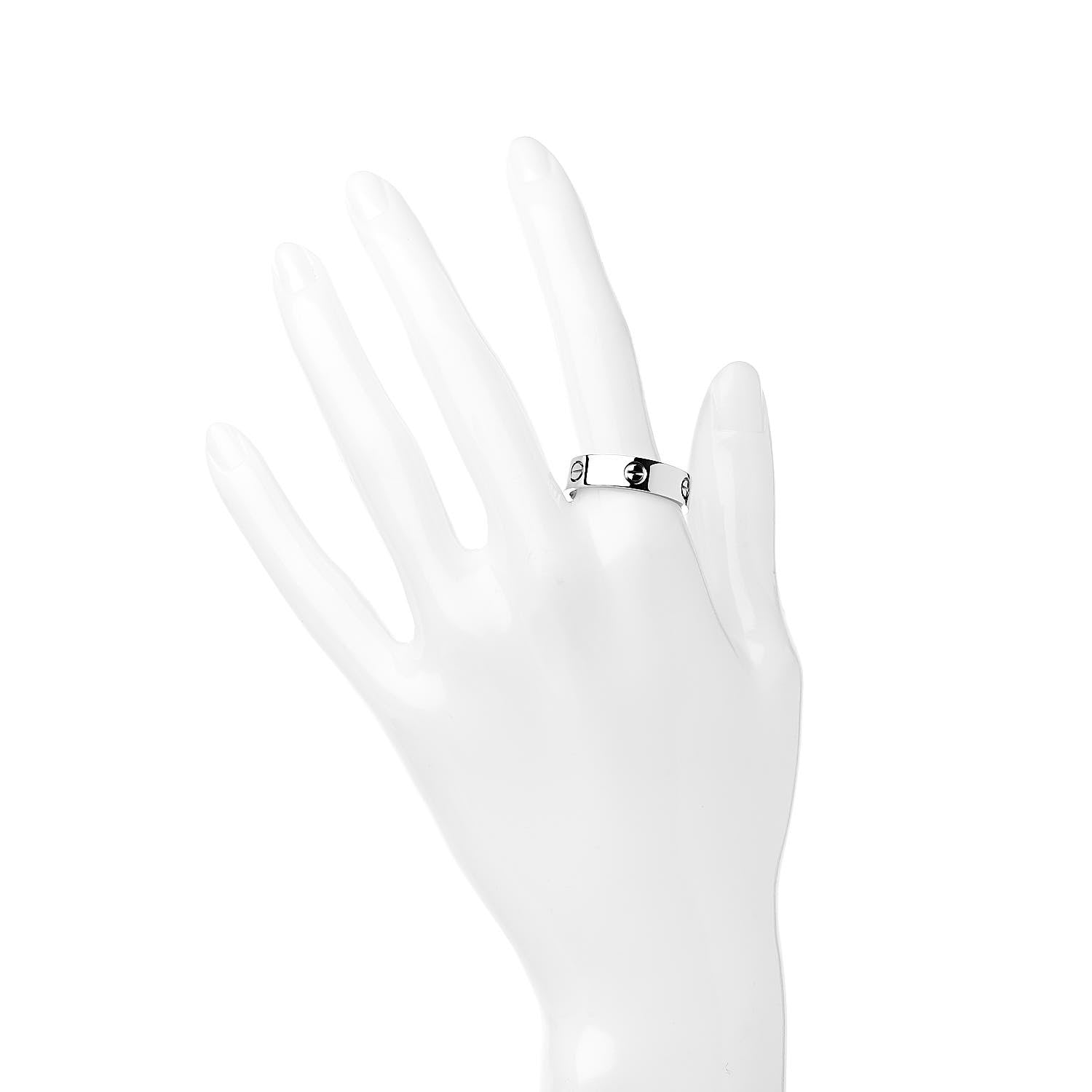Cartier 18K White Gold 5.5mm LOVE Ring 64 10.75 2 of 4