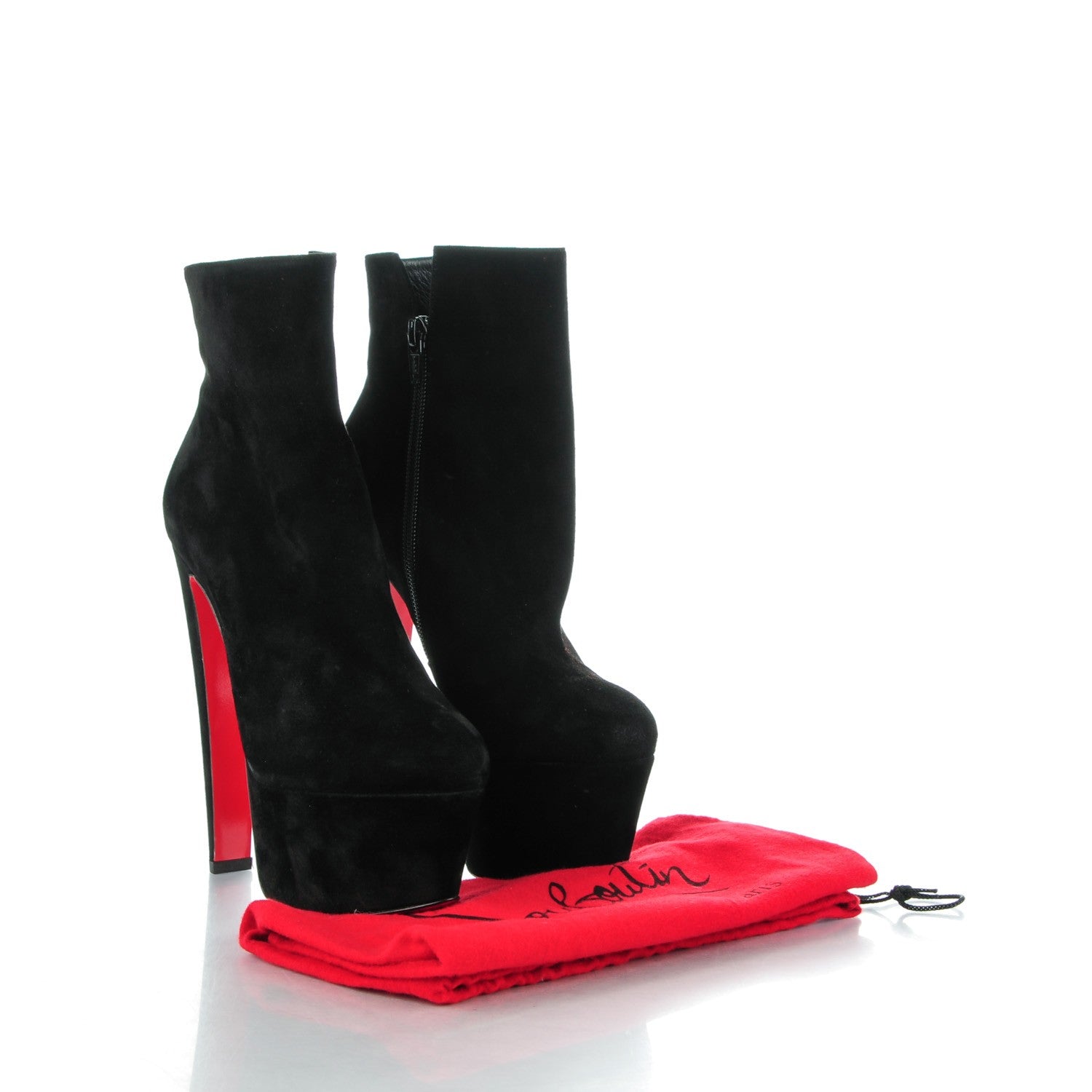 Christian Louboutin Veau Velours Fierce 160 Ankle Boots 35.5 Black 7 of 8