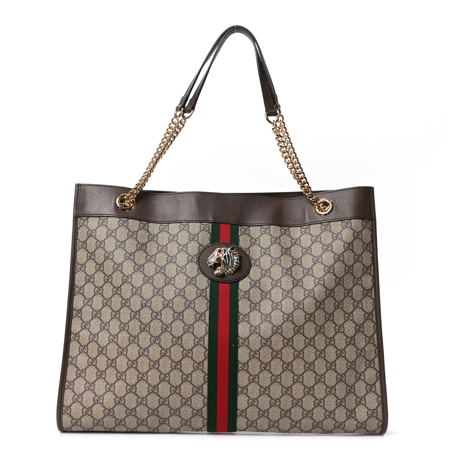Gucci GG Supreme Monogram Large Rajah Chain Tote Beige New Acero 1 of 11
