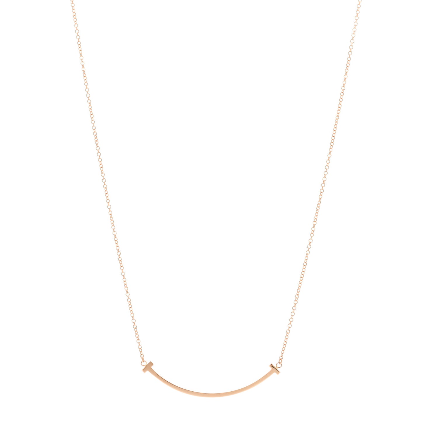 18K Rose Gold Small T Smile Pendant Necklace