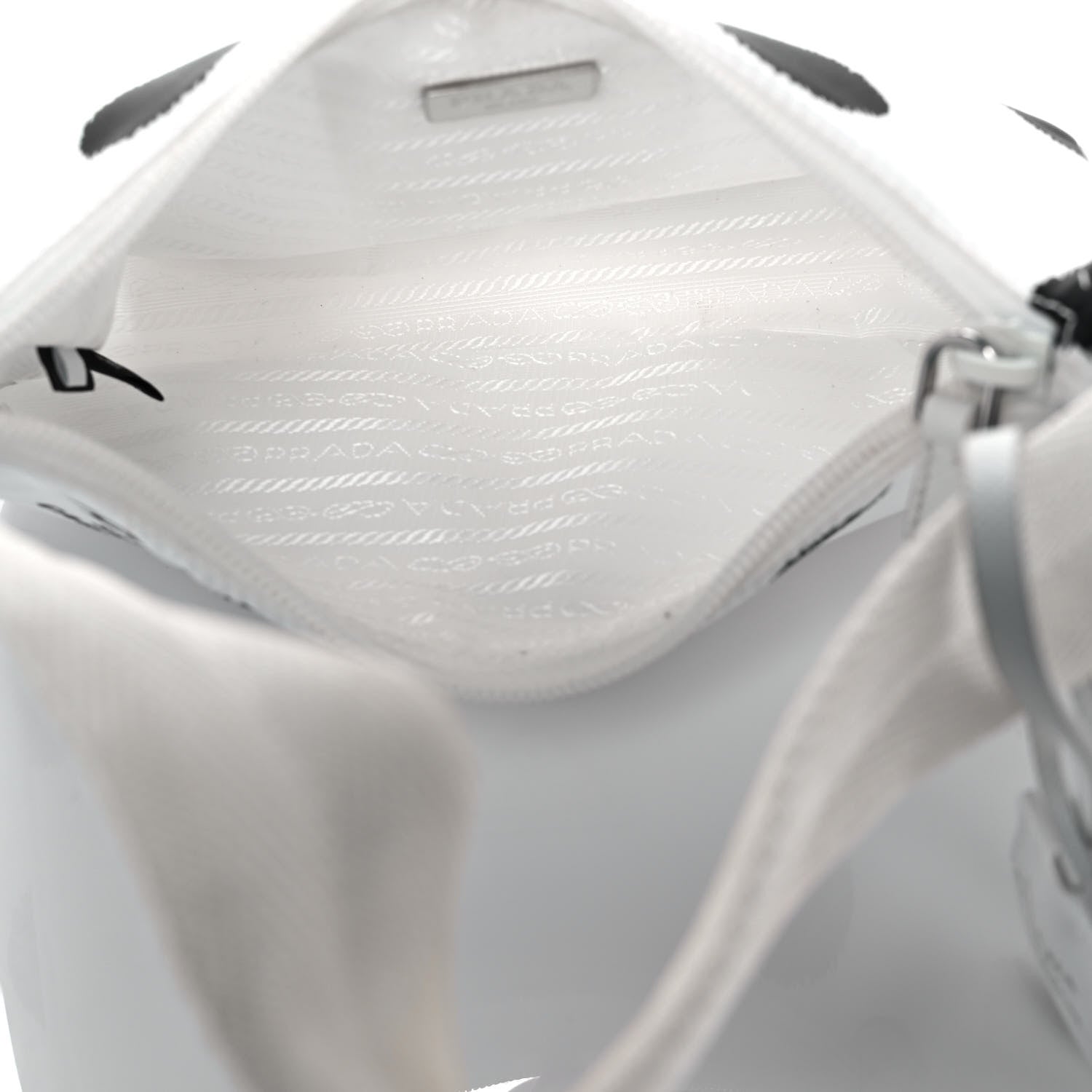 Prada Tessuto Nylon Polka-Dot Mini Re-Edition 2000 Bag White Black 4 of 8