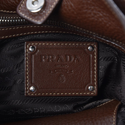 Prada Vitello Daino Side Pocket Hobo Bruciato 7 of 8
