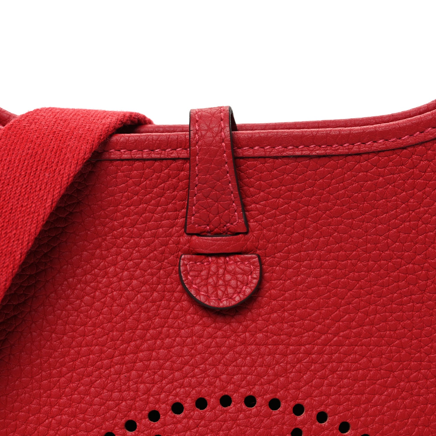 Hermes Taurillon Clemence Evelyne TPM Rouge Casaque 8 of 10