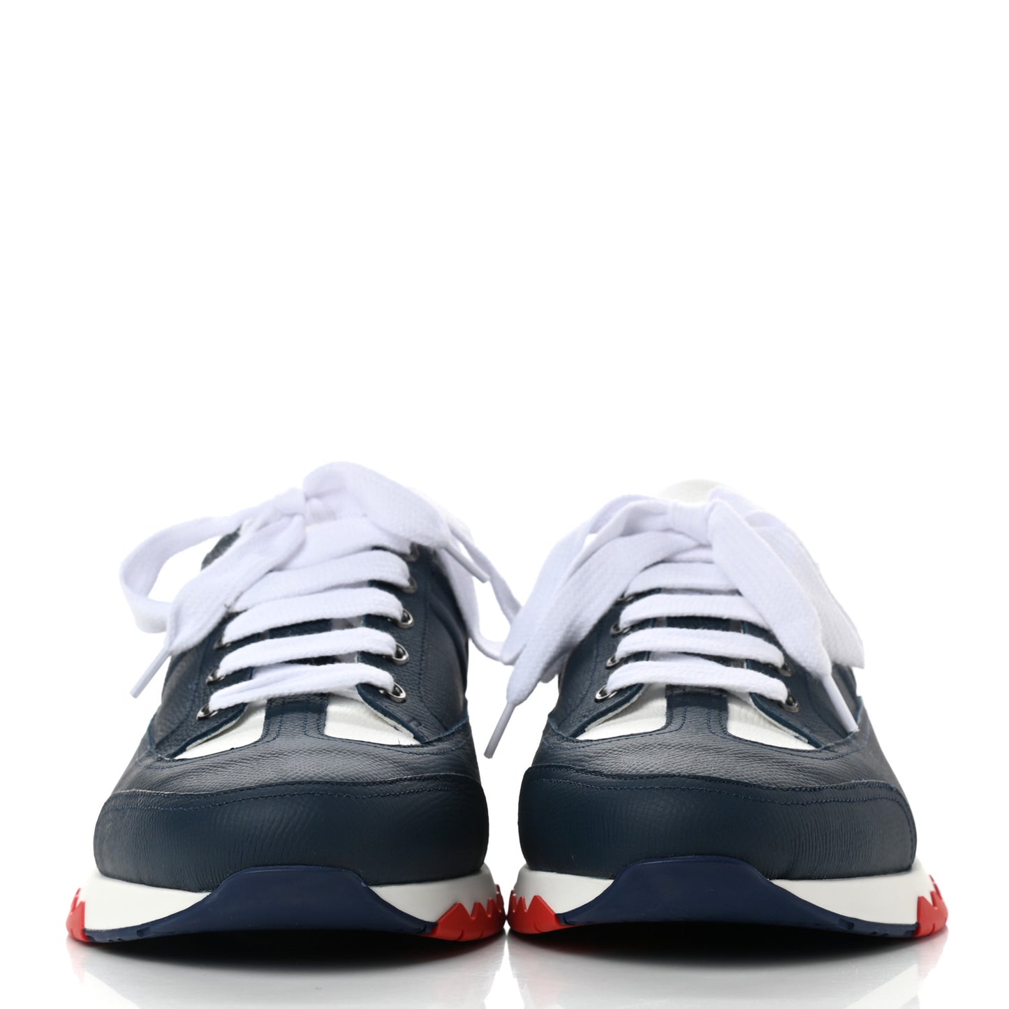 Epsom Calfskin Mens Trail Sneakers 42 Indigo White