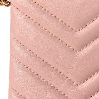 Gucci Calfskin Matelasse Mini GG Marmont Chain Bag Perfect Pink 15 of 19