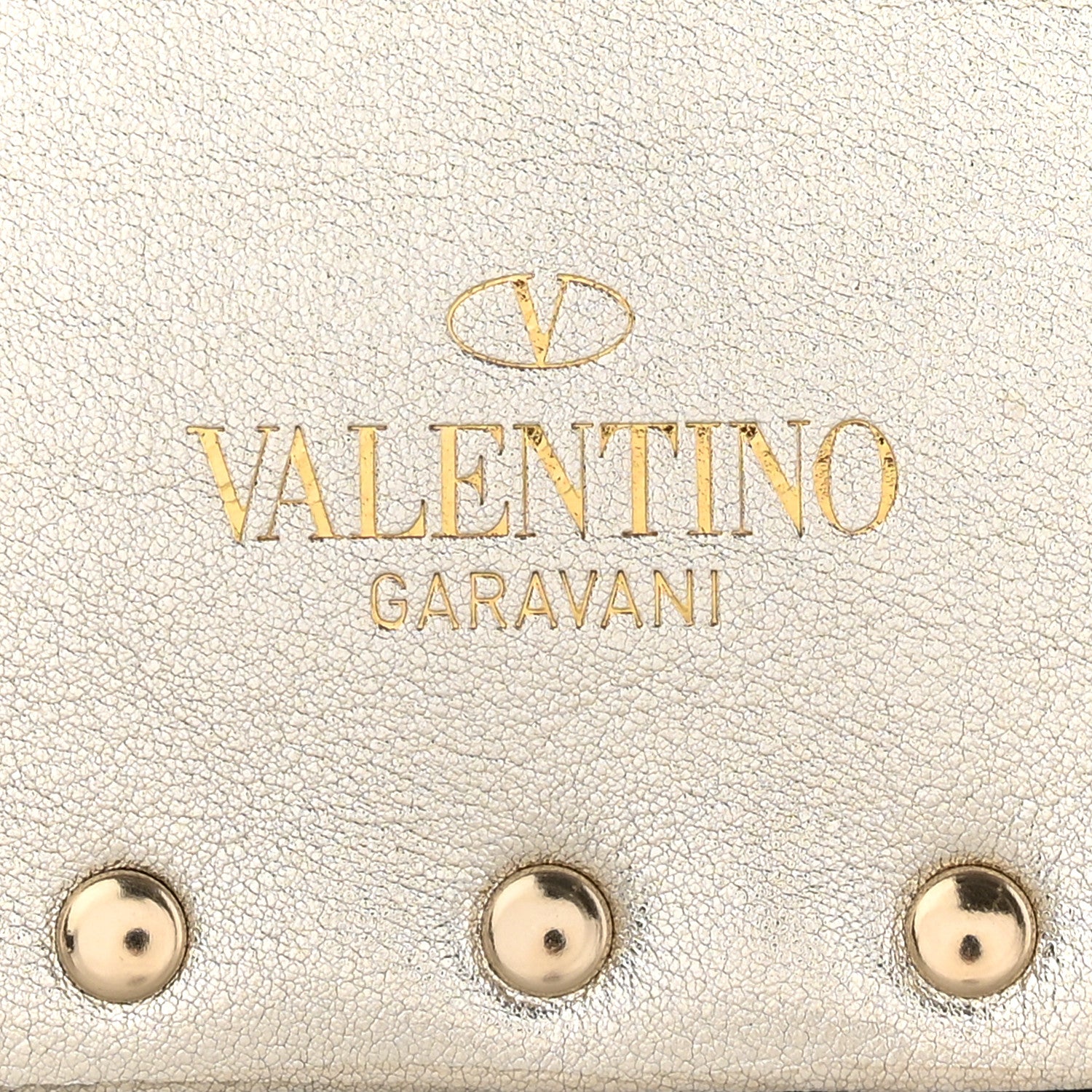 Valentino Garavani Metallic Calfskin Medium Rockstud Envelope Flat Wristlet Pouch Sahara 7 of 12