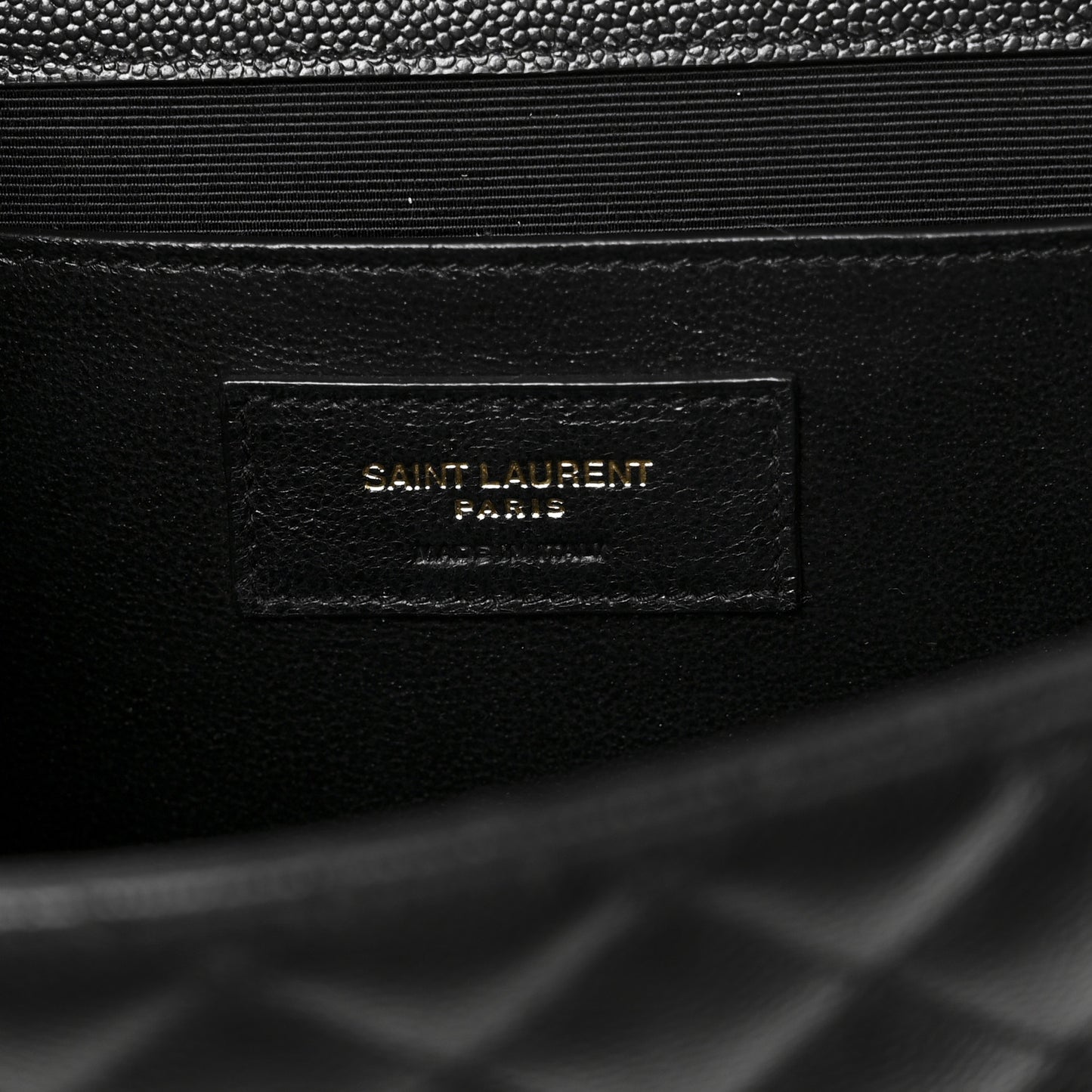 Grain De Poudre Textured Mixed Matelasse Triquilt Medium Monogram Satchel Black