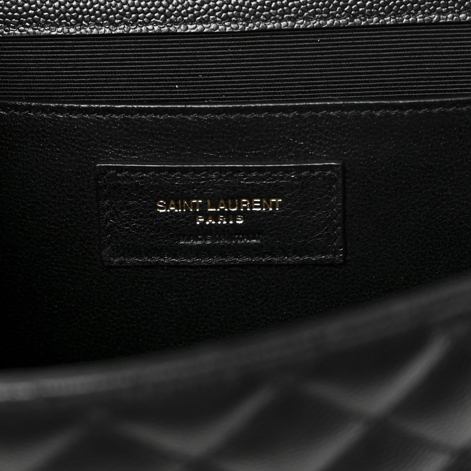 Saint Laurent Grain De Poudre Textured Mixed Matelasse Triquilt Medium Monogram Satchel Black 6 of 10