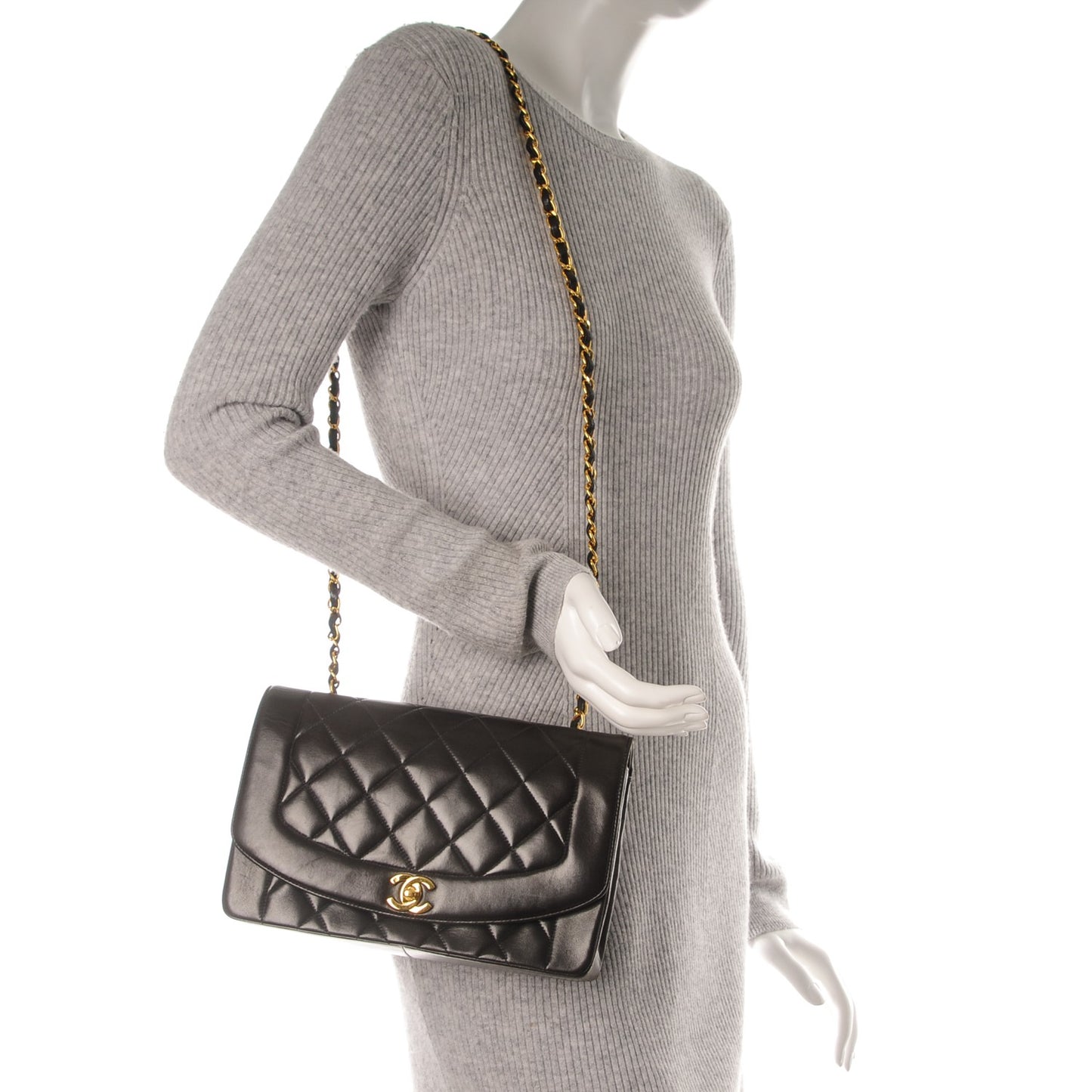 Lambskin Quilted Medium Single Flap Black