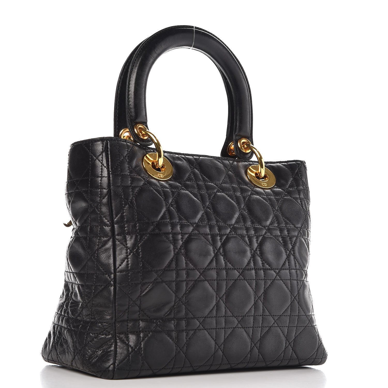 Christian Dior Lambskin Cannage Medium Lady Dior Black 3 of 11