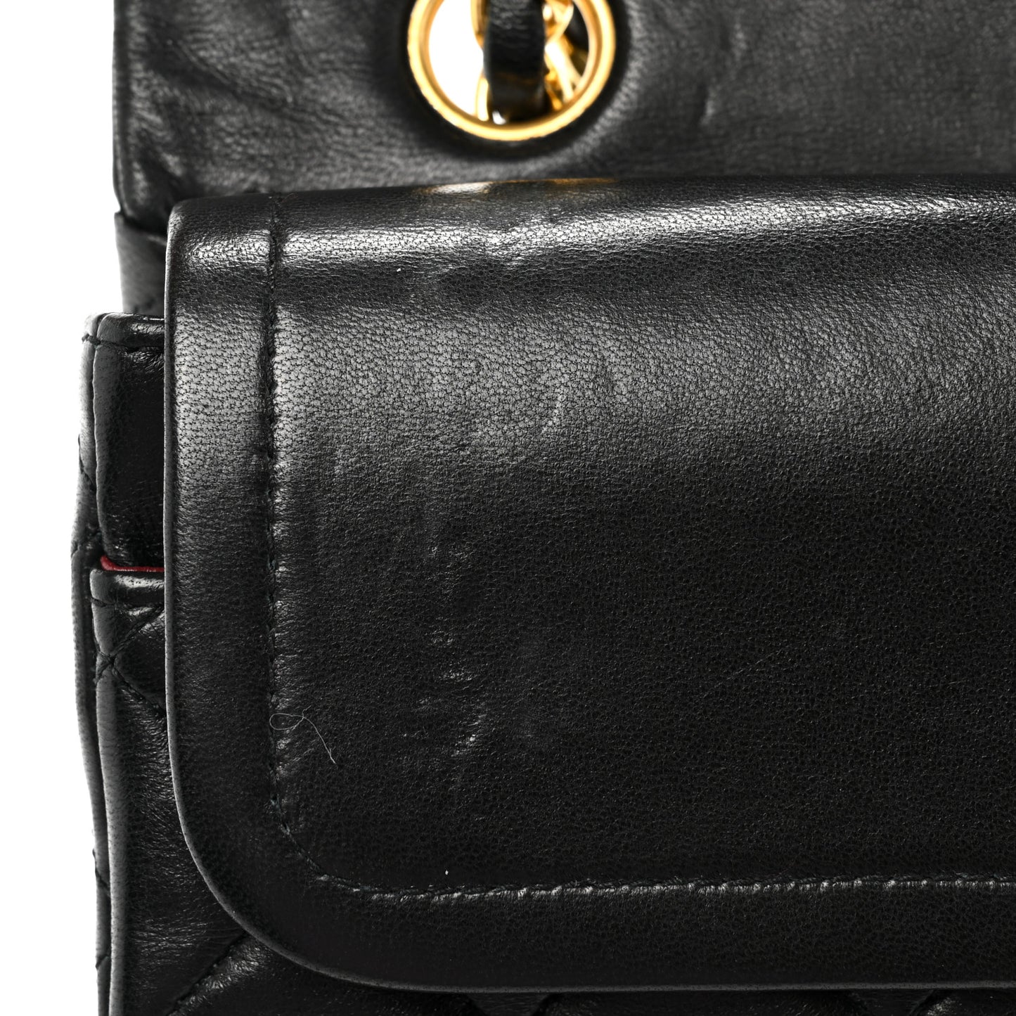 Lambskin Quilted Small Double Flap Black