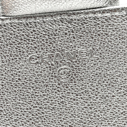 Chanel Metallic Lambskin Quilted Glasses Case With Chain Silver 7 of 11