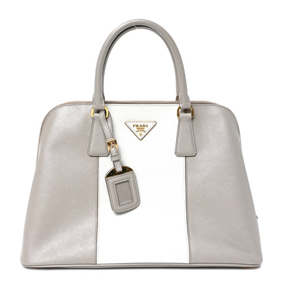 Prada Saffiano Lux Bi-Color Promenade Tote Talco Pomice 1 of 10