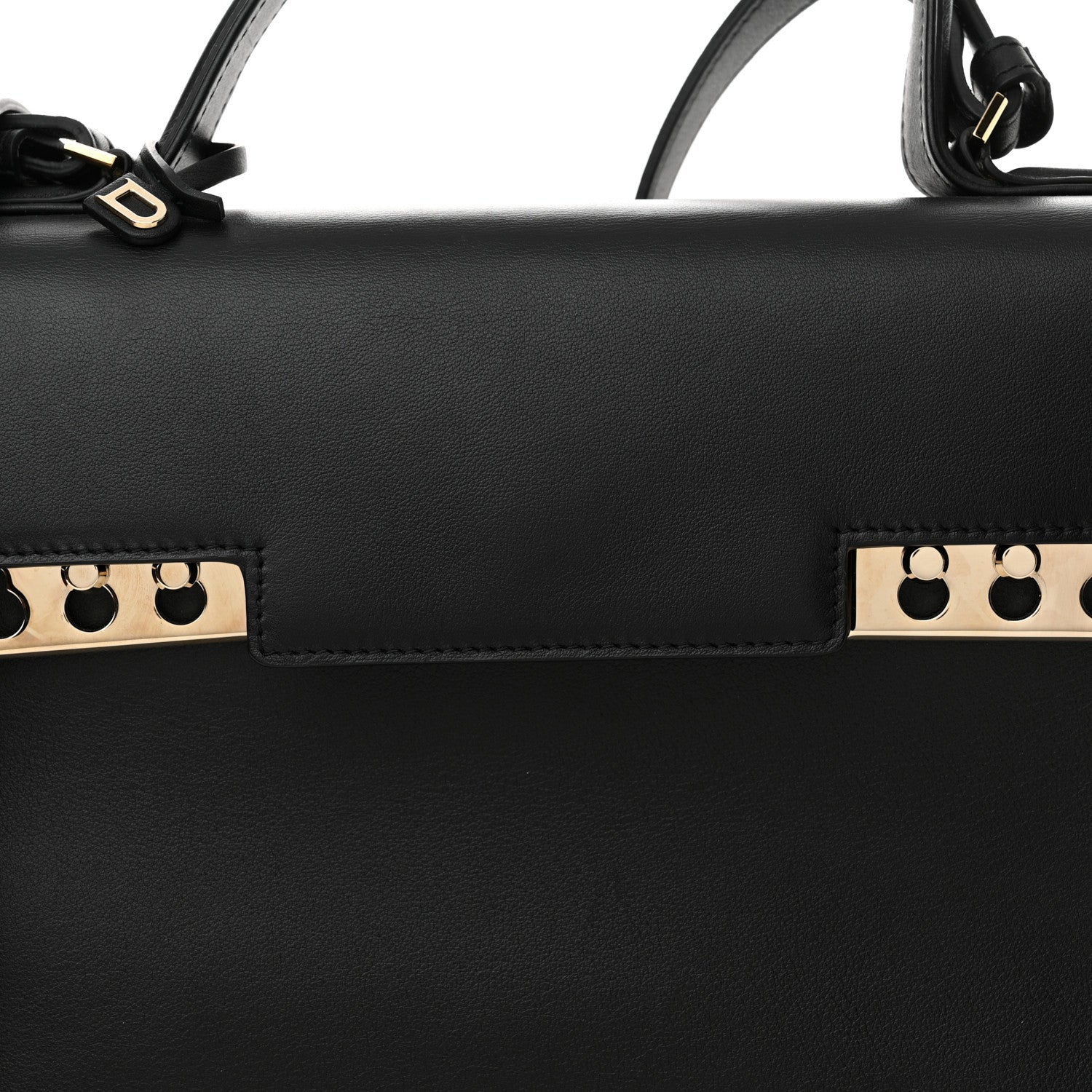 Delvaux Calfskin MM Tempete Satchel Black 9 of 11