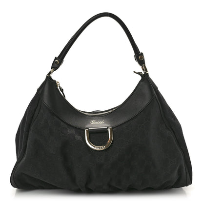 Gucci Monogram Large D Gold Ring Hobo Black 1 of 10