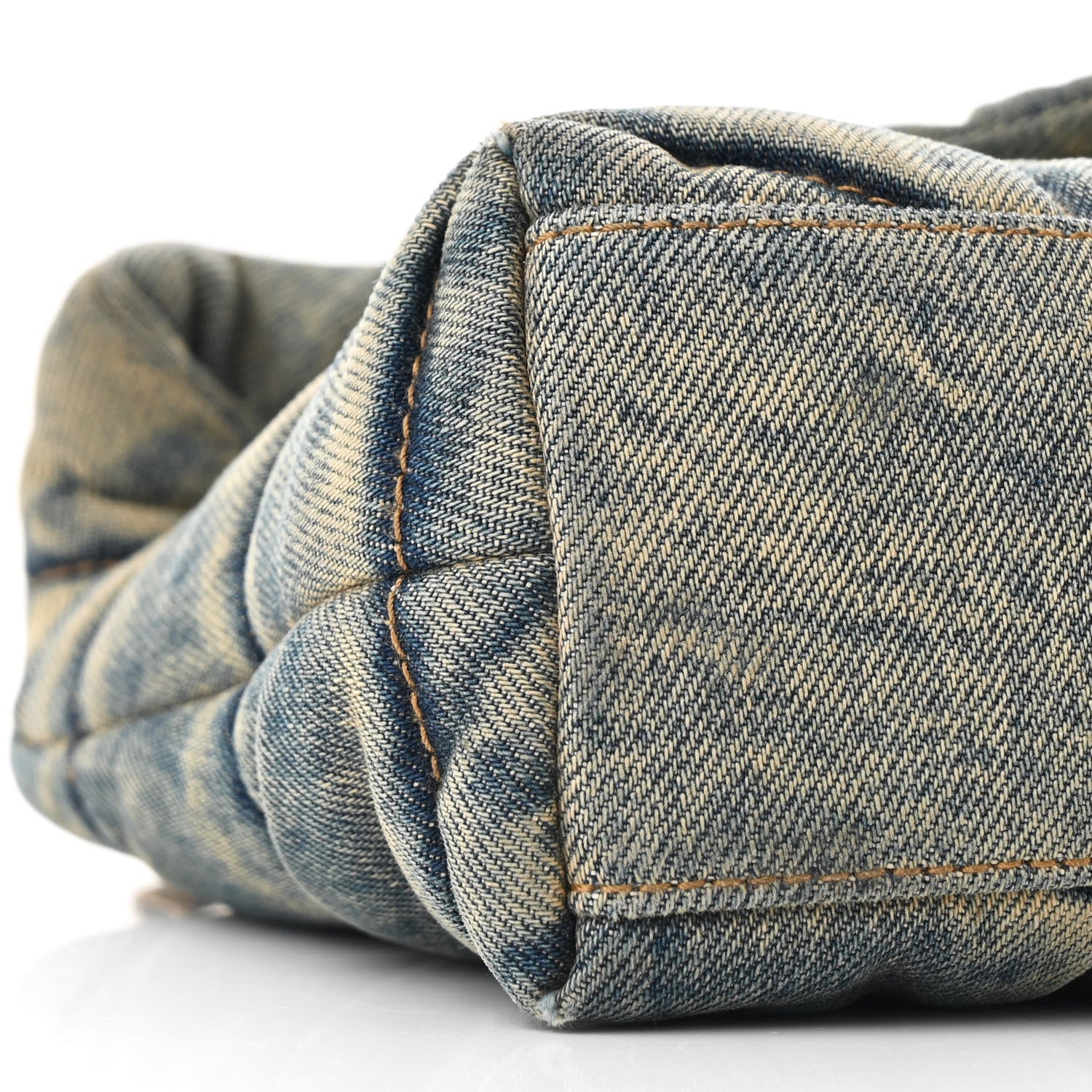 Saint Laurent Denim Quilted Toy Loulou Puffer Monogram Chain Satchel Blue Cinnamon 9 of 11