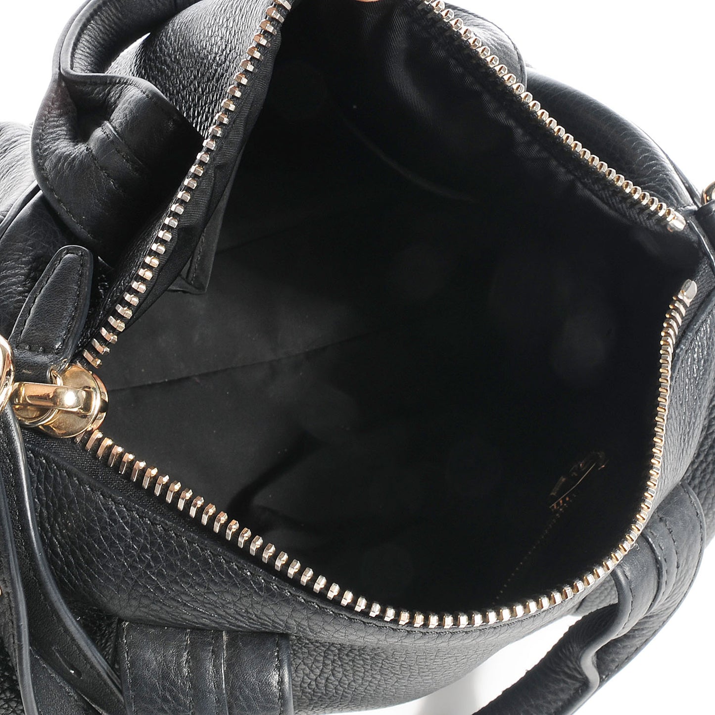 Pebbled Lambskin Rocco with Pale Gold Hardware Soft Black