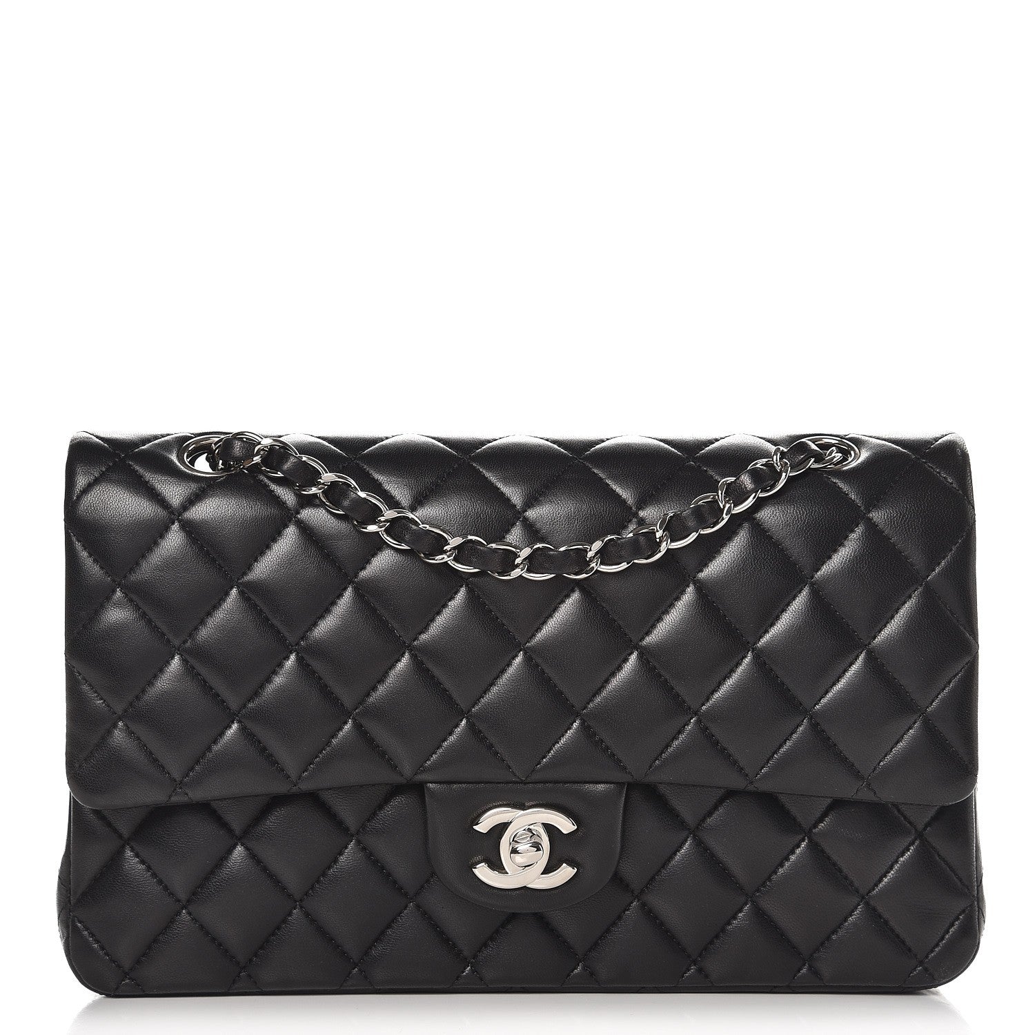 Chanel Lambskin Quilted Medium Double Flap Black 1 of 8