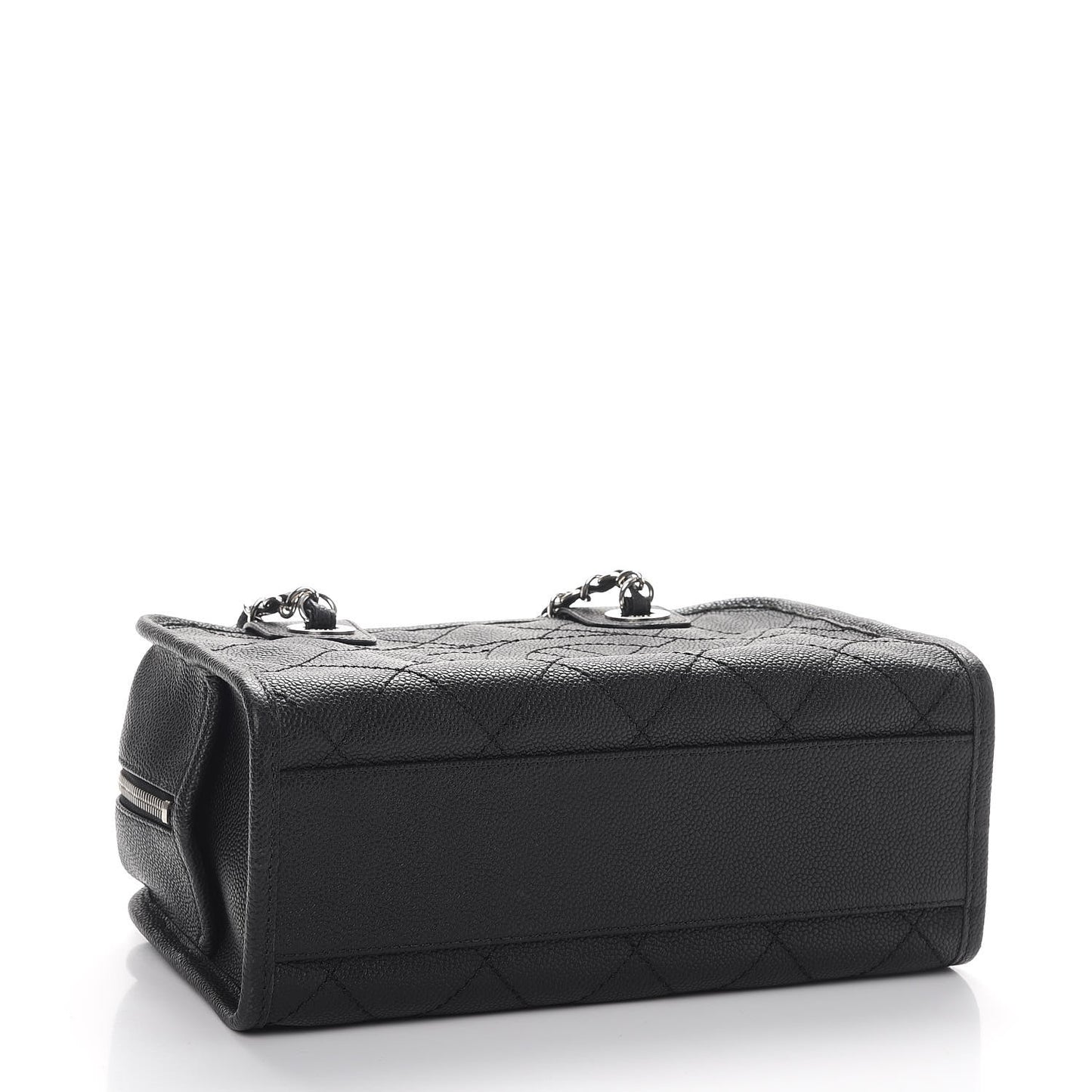 Caviar Quilted Small Deauville Bowling Bag Black