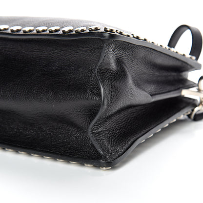 Prada Glace Calfskin Studded Etiquette Shoulder Bag Black 13 of 14
