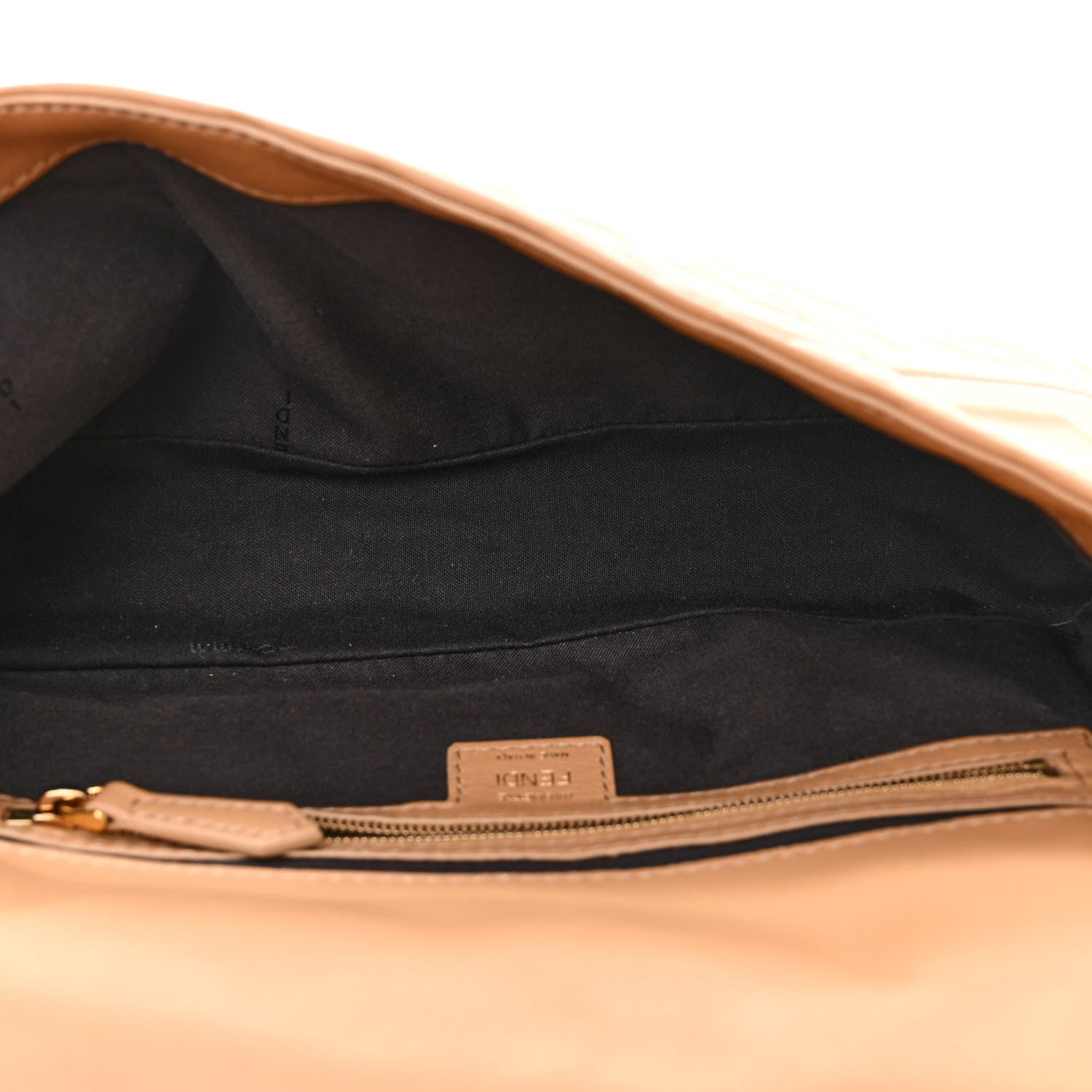 Fendi Nappa FF 1974 Embossed Baguette Miele Scuro 5 of 13